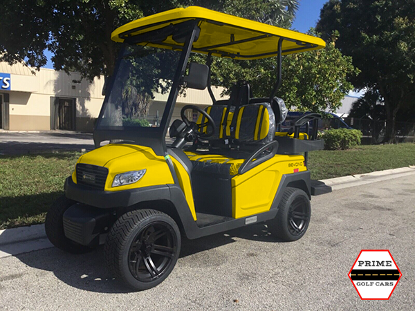 Yellow Bintelli Beyond 4 Passenger Golf Cart